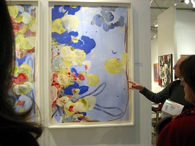 [Image: Yours truly admiring a Jasmina Danowski at Art Miami, December 2, 2011, photo by Joanne Mattera]