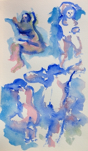 [Image: Katie, Gestures, October 2011, watercolor, 11 x 7 inches]