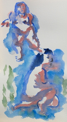 [Image: Katie, Gestures, October 2011, watercolor, 11 x 7 inches]