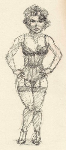 [Image: Ludella Hahn at Dr. Sketchy's, March 11, 2012]