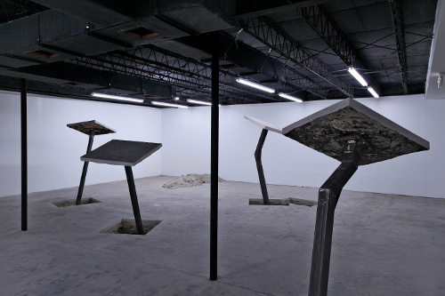 [Image: Ruben Ochoa, Cores and Cutouts (installation view), Locust Projects, November 2011]