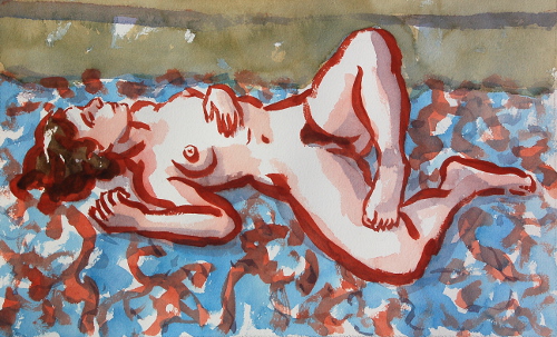 [Image: Lucy 4, July 9, 2012, watercolor, 9 1/2 x 16 1/2 inches]