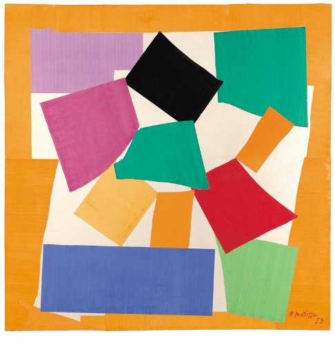 [Image: Henri Matisse, The Snail, 1953, gouache on paper, cut and pasted on paper mounted on canvas, collection of the Tate Gallery, 2864 x 2870 mm (]