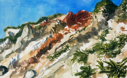 [Image: Aquinnah, June 24, 2014, watercolor on paper, 11 3/4 x 19 inches]