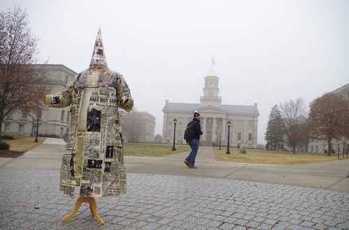 [Image: Serhat Tanyolacar's sculpture on the University of Iowa Pentacrest, photo by ]