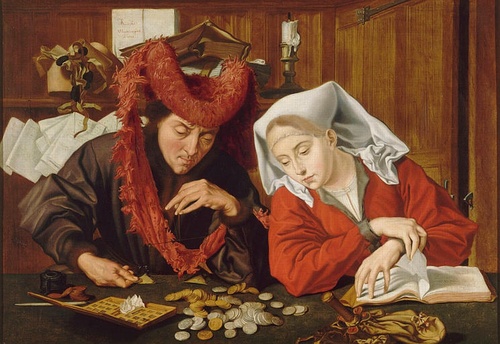 [Image: Marinus van Reymerswale, The Moneychanger and His Wife, 1538, oil on panel, Musée des Beaux-Arts de Nantes (]