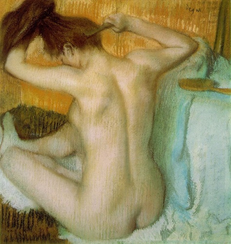 [Image: Degas, Woman Combing Her Hair]