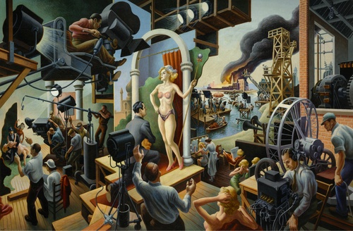 [Image: Thomas Hart Benton, Hollywood, 1937-38. Tempera with oil on canvas, mounted on board, 56 x 84 inches. The Nelson-Atkins Museum of Art, Kansas City, Missouri. Bequest of the artist. Photo by Jamison Miller. © Benton Testamentary Trusts/UMB Bank Trustee/Licensed by VAGA, New York, NY.]