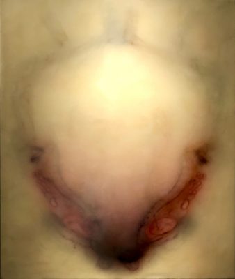 [Image: Bryan Christie, Sometimes Pure Light, Sometimes Cruel, silk and encaustic on panel, 45.5 x 38 inches]