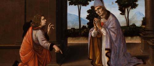 [Image: Leonardo da Vinci and Lorenzo di Credi, A Miracle of Saint Donatus of Arezzo, ca. 1475–85, oil on panel, Worcester Art Museum, Massachusetts]