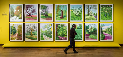 [Image: Installation view of the David Hockney deal at the Van Gogh Museum. Taken without permission from ]