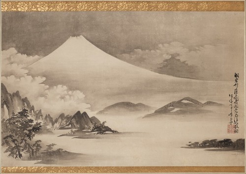 [Image: Takada Keiho, Mount Fuji, Miho Pine Forest, and Seikenji Temple, 1746, courtesy of the Harvard Art Museums]