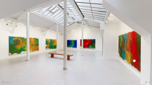 [Image: Screenshot, virtual exhibition, “Hermann Nitsch: The Shape of Color” at Galerie RX, Paris]