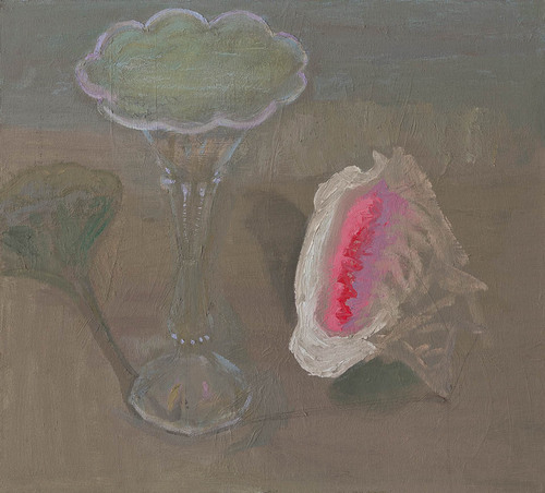 [Image: Gwen Strahle, Shell and Vase, 2018, oil on canvas, 17 x 19 inches]